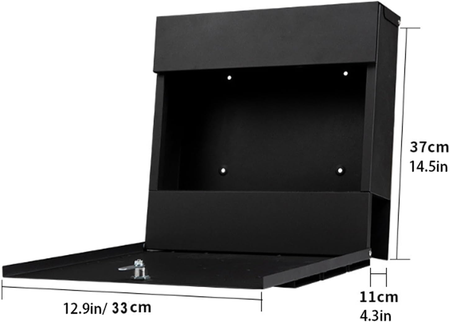 Modern Metal Mailbox with Lock, Large Capacity Post Box for Newspapers & Outdoor Letter Delivery