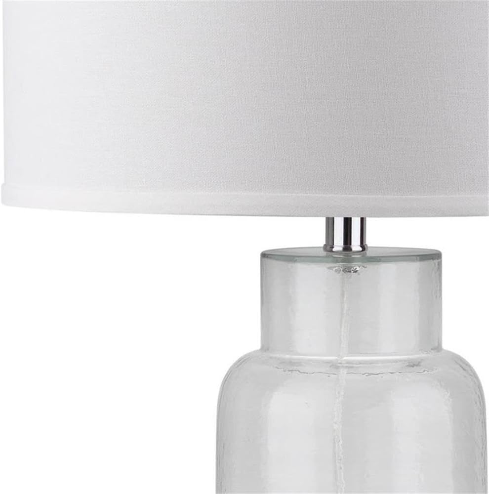 SAFAVIEH Lighting Collection – Set of 2 Glass Bottle Clear 30-Inch Table Lamps, LED Bulbs Included, Bedroom Living Room Home Office (LIT4157B-SET2)