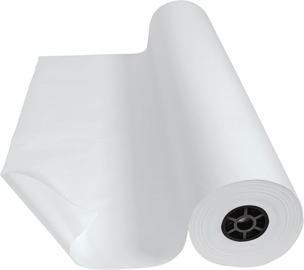 Colorations Dual Surface Paper Roll Classroom Supplies for Arts and Crafts White (36' x 1000') (Item # DSWH)