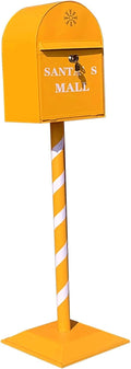 Key Drop Box Wall Mount Mailbox Mailboxes for Outside Wall Mount, Metal Mailbox, Mount Mailbox and in Ground Post kit, Mailbox Post System(Yellow)