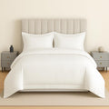 eBeddy Linens 100% Egyptian Cotton Duvet Cover Alaskan King Size 132x120 Inch, Sateen Duvet Cover 800-TC, Soft, Breathable Cotton Quilt Cover with Hidden Zipper Closure - 3 PC - Antique White