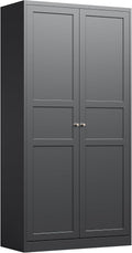 Letaya Wardrobe Armoire Closet,72' H Metal Storage Cabinet with Adjustable Shelves and Hanging Rod,Bedroom Armoire Cabinet Clothes Organizer (Black)