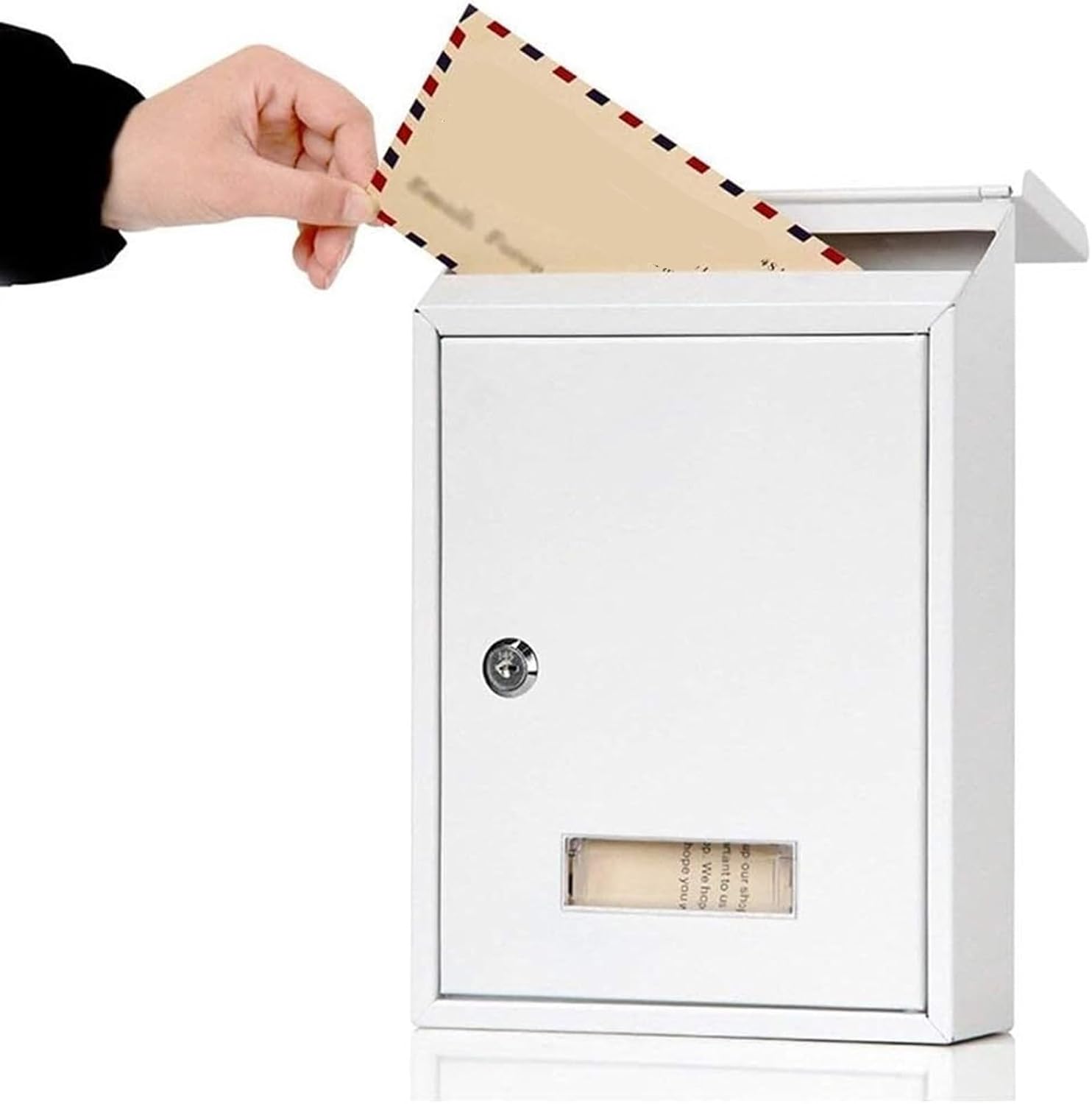 Outdoor Parcel Drop Box Modern Delivery Letterbox Outdoor Lockable Metal Mailboxes Wall Mounted Mail Box Post Box with Key for Home Decoration Letter Post Mail ?Outdoor (Silver 21 * 6.5 * 30cm)
