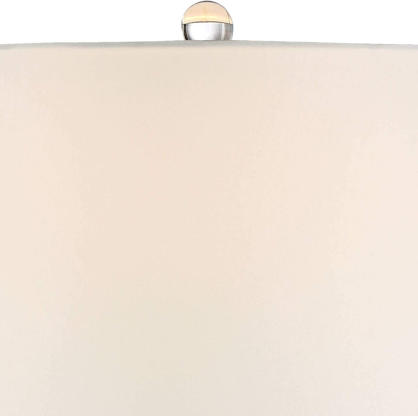 Vienna Full Spectrum Jolie Luxury Glam 3-Way Table Lamps 26' High Set of 2 with Table Top Dimmers Clear Crystal Off White Tapered Drum Shade for Living Room Bedroom House Bedside Nightstand Home