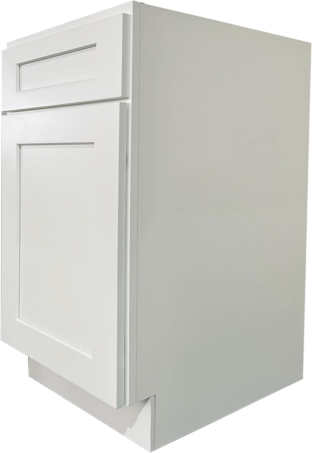 Kitchen Base Cabinet, Sideboard, White Shaker, Paint, Soft Close System, 1 Door and 1 Drawer, Unassembled, Modern