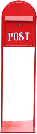 Mailboxes for Outside, Mailbox with Post Landing, Metal Mailbox with Keys Lock, for Garden, Lawn, Party, Countryside(Red)