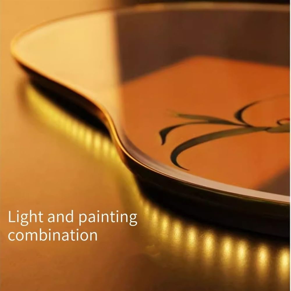 Feather Wall Decor, 3D Wall Painting with Light, Plug-in Power Supply 3D Wall Art Decor with Led Lights, Art for Walls for Living Room Entrance Corridor(A,48x80cm/18.9x31.5in)