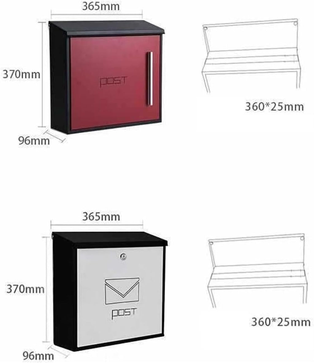 Decorative Post Mailbox, Modern Delivery Letterbox Outdoor Mailbox for Packages Magazines Mail Letter Home Decoration Outdoor Decoration Crafts(Red)