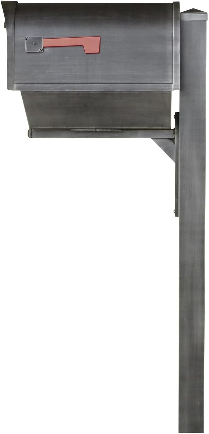 Products Classic Curbside Mailbox with Newspaper Tube, Locking Insert and Wellington Mailbox Post