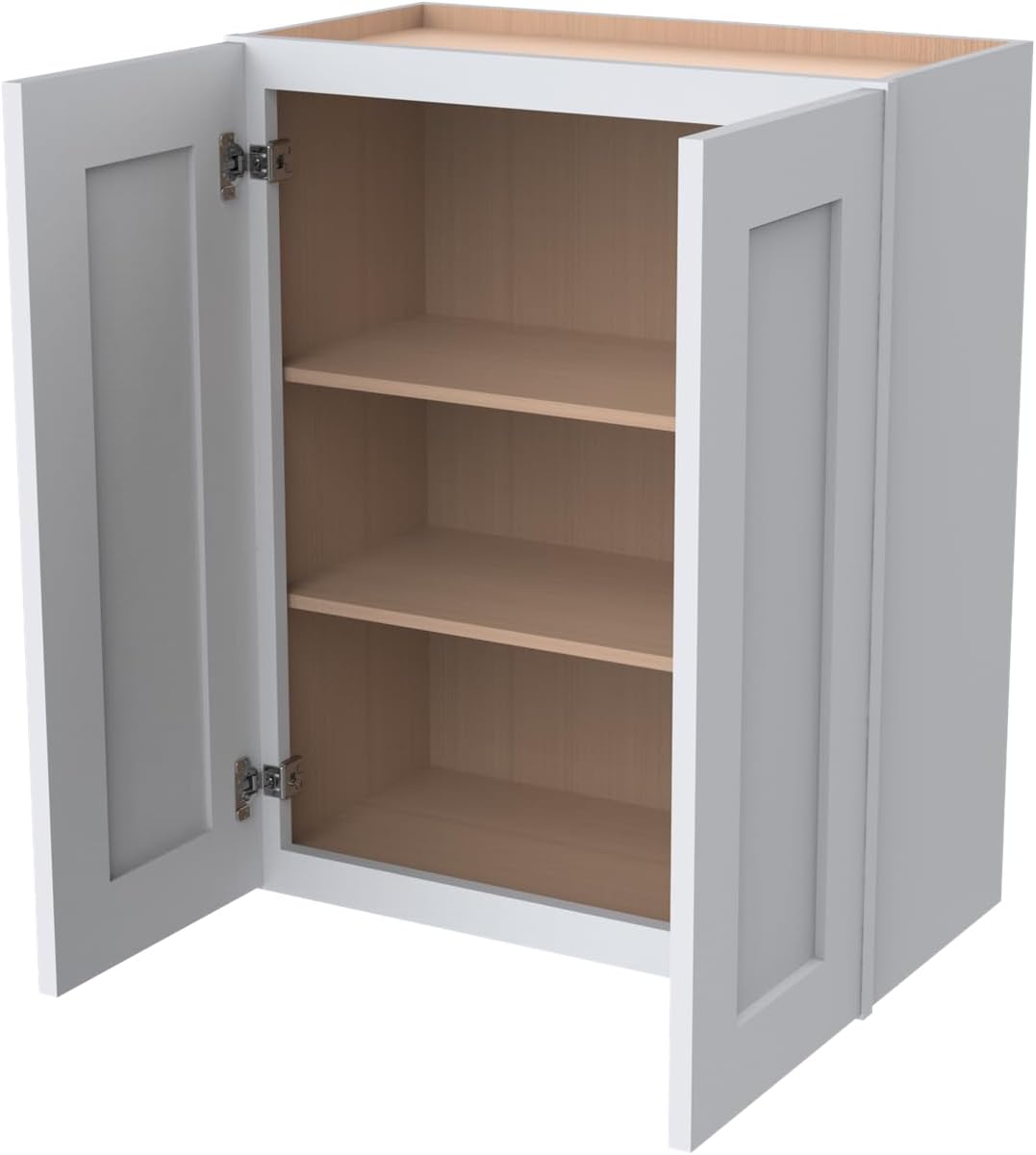 Solid Wood Wall-Mounted Medicine Cabinet, Kitchen Wall - Cabinet, Bathroom Cabinet Wall Mounted with Adjustable Shelves, 2 Doors Wall Calbinet (White, 24' W x 30' H x 12' D)