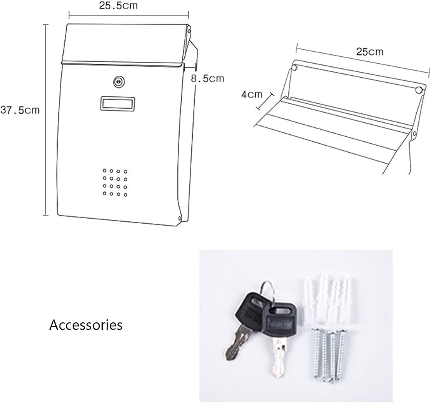 Mailbox Post Metal Mailbox Wall Mounted Modern Lockable Post Box Community Household Rainproof Letter Box