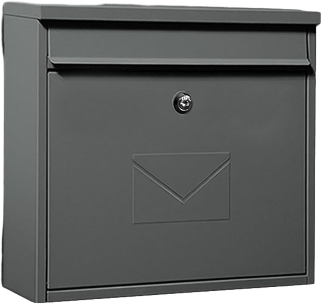 MELPHI Hanging Secure Post Box, Security Lock Drop Box, Collection Boxes, Metal Mailbox, Modern Post Box, Package Drop Box for House Home (Color : Dark Gray)