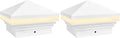GKOLED Low Voltage Pyramid Post Cap Light, 3W 12V AC/DC, for 4'x4' and 3.5'x3.5' Wood or Vinyl Posts, 2700K Warm White, IP65 Rated Waterproof for Outdoor, White (Pack of 2)