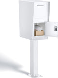 Post-Mount Mailbox, Mailboxes for Outside Weather Resistant, Large Outdoor Mailboxes, Mail Manager Curbside Locking Security Mailbox, Galvanized Steel Heavy Duty Mailbox, Easy to Instal (White)