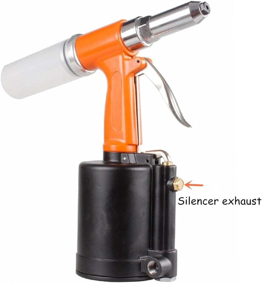 Pneumatic Rivet Gun Hydraulic Air Riveter Tool Labor Saving Rivet Riveting Nut Nail Insert Hand Tool Set, 1/4 Inch Rivet Gun Heavy Duty Pneumatic Hydraulic Rivet Tool Accessories DIY