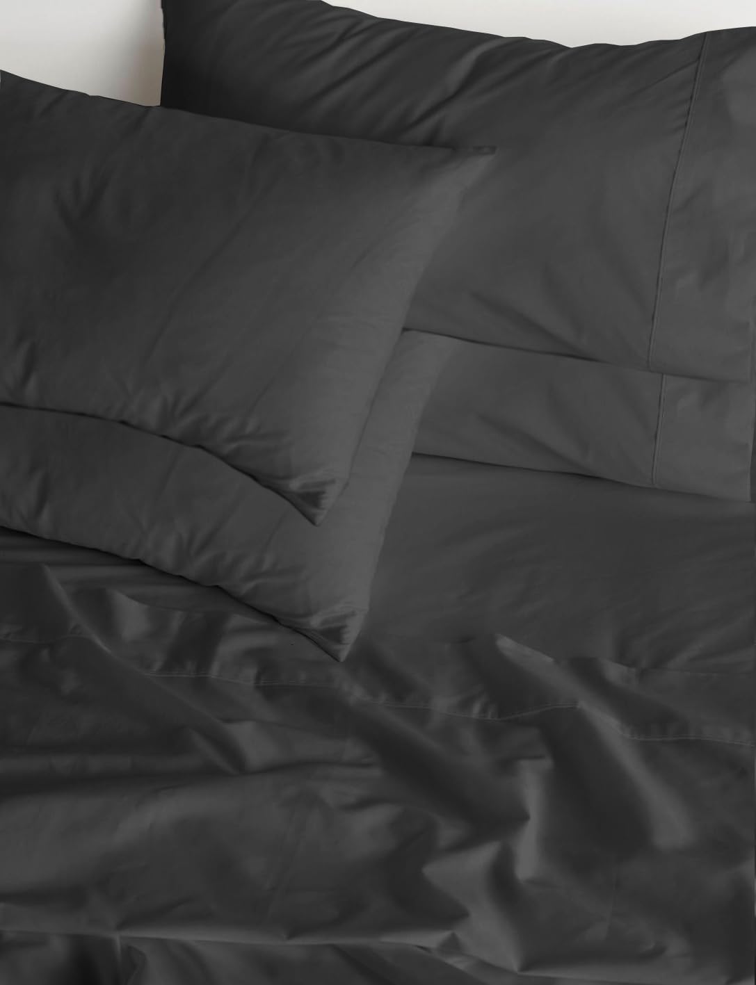 100% Egyptian Long Staple Cotton Bedsheet Set, 800 Thread Count, 6-PC Sheets Set, Charcole Grey Color, Queen Size, 15 Inch Deep Pocket of Fitted Sheet, Soft Sateen Weave Breathable