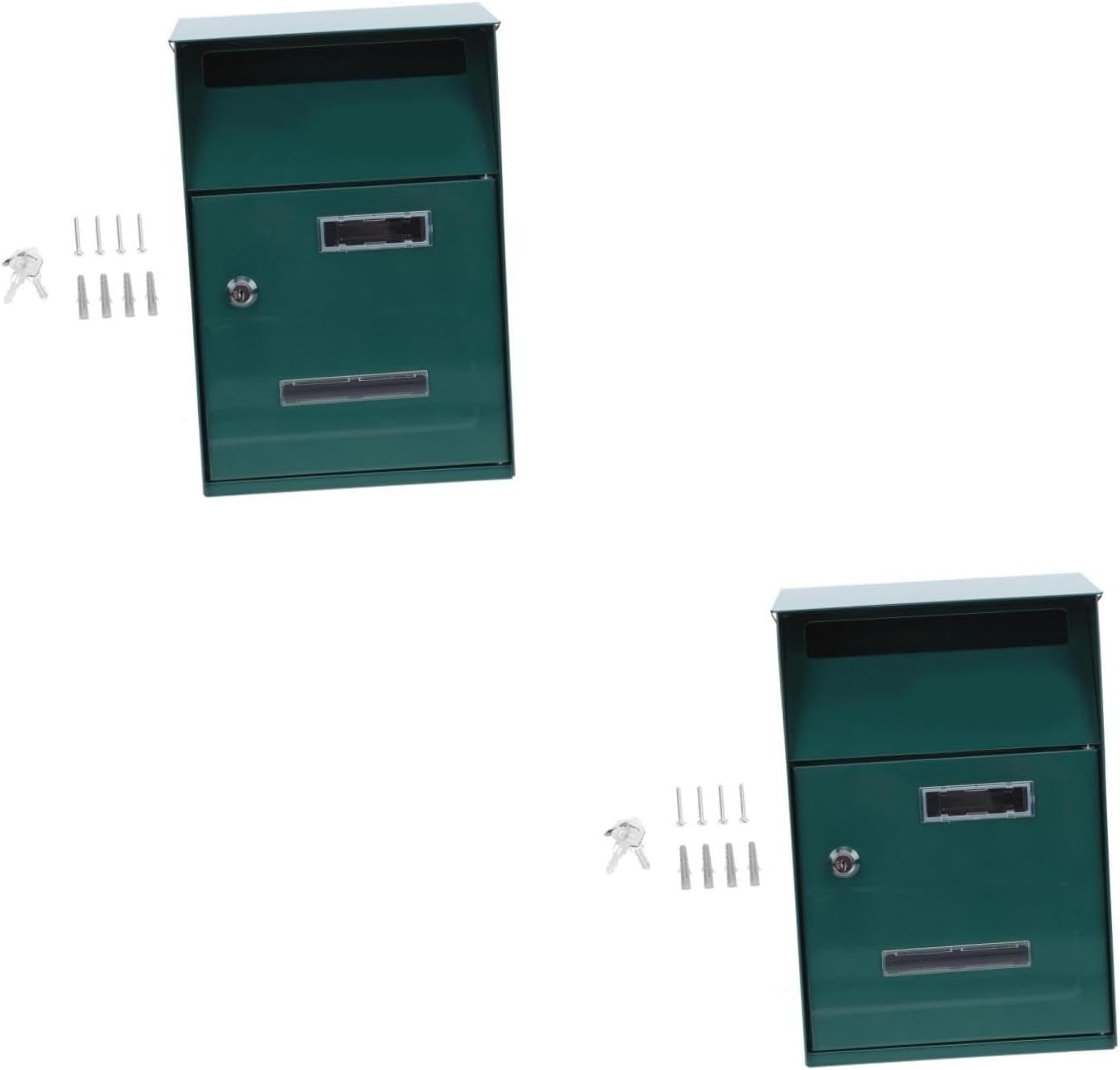 Lurrose 2pcs Wall Mounted Metal Mailbox Lock Vintage Decorative Letter Box for Easy Installation Suggestion Box Capacity Antique Style Outdoor Mail Collection
