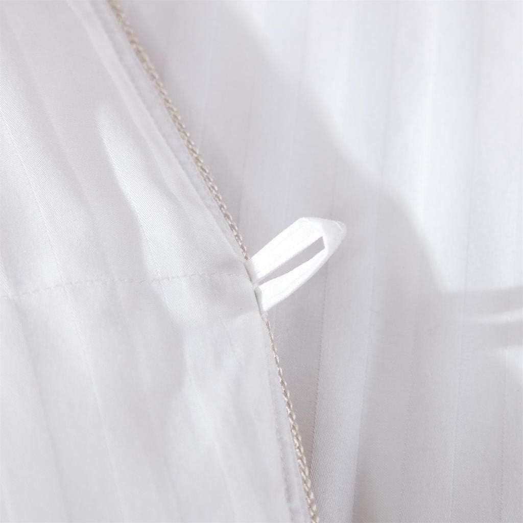 Full/Queen Size Super Luxurious White Damask Stripe 1200 Thread Count Siberian Goose Down Comforter, Baffle Box Design, 100 Percent Egyptian Cotton, 1200 TC, 750FP, 60Oz, White Damask Stripe Style