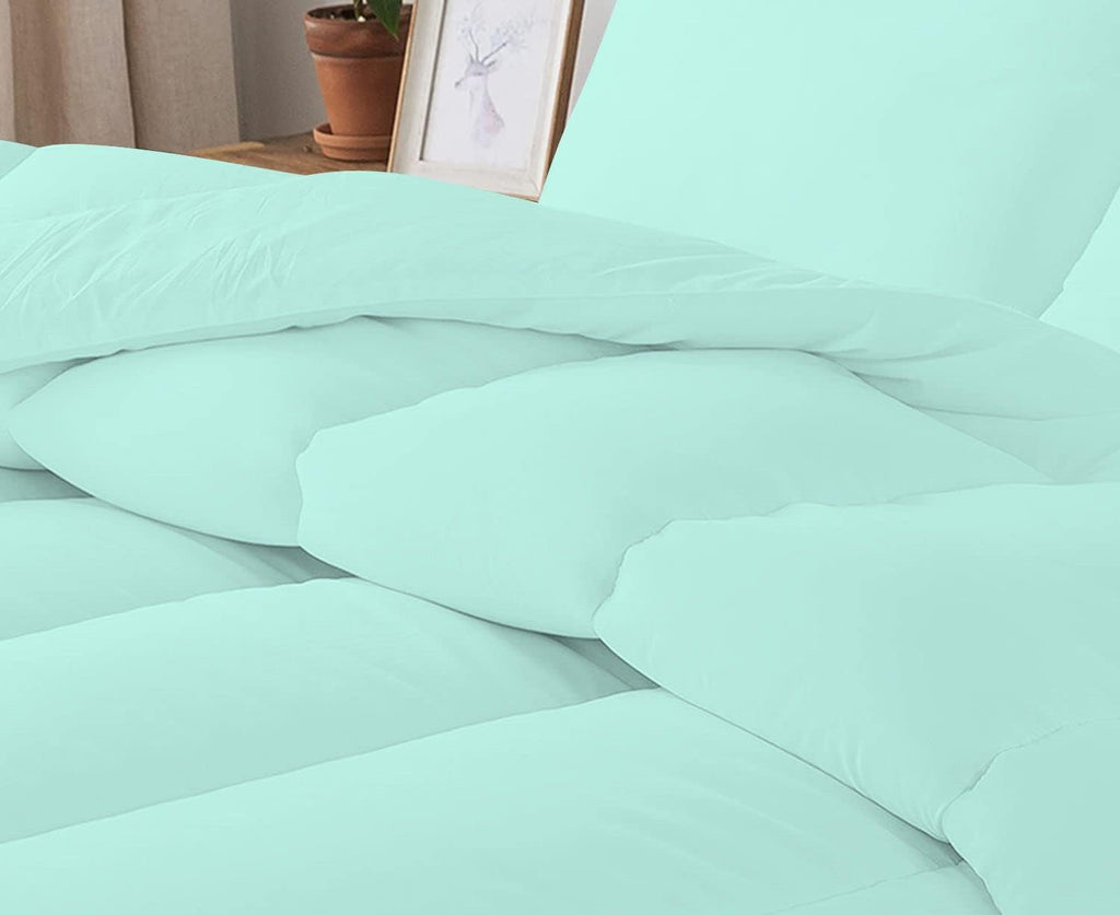5 PC Straight Line Pattern Comforter Set Premium Super Soft 600 GSM All Season | 1000 Thread Count | 100% Egyptian Cotton ( Full/Queen Size, Aqua Blue Color)