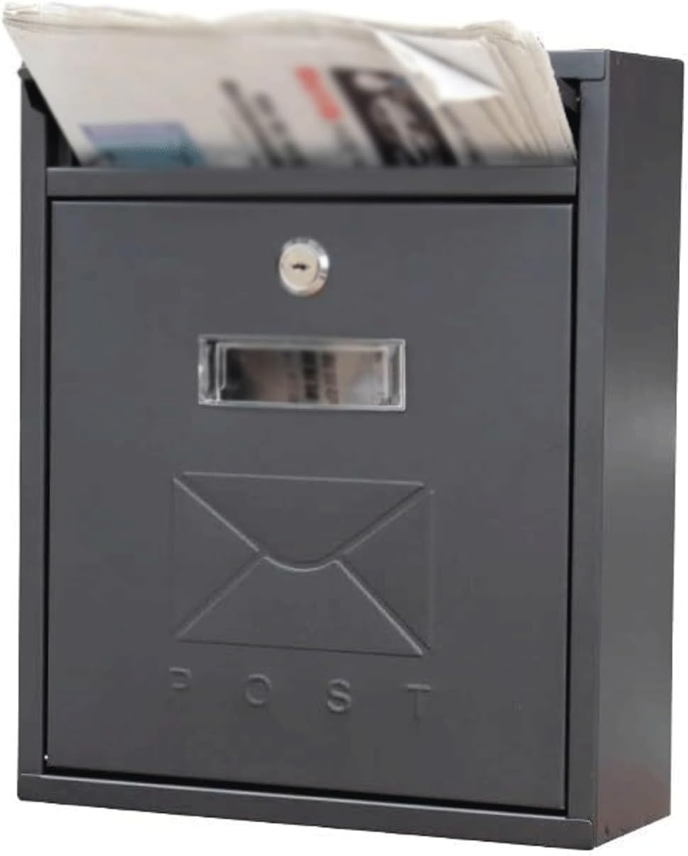 Metal Mailboxes Galvanized Steel Mailbox for Outside Drop Box Large with View Window Post Box Comment Box Suggestion Box(Green)