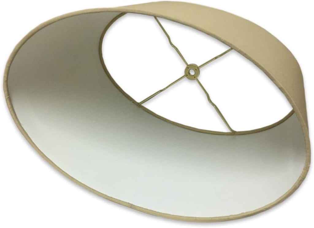 Royal Designs, Inc. Shallow Oval Hardback Lamp Shade, HB-611-14AGL-2, Antique Gold, (12 x 8) x (14 x 10.5) x 8.5, 2 Pack
