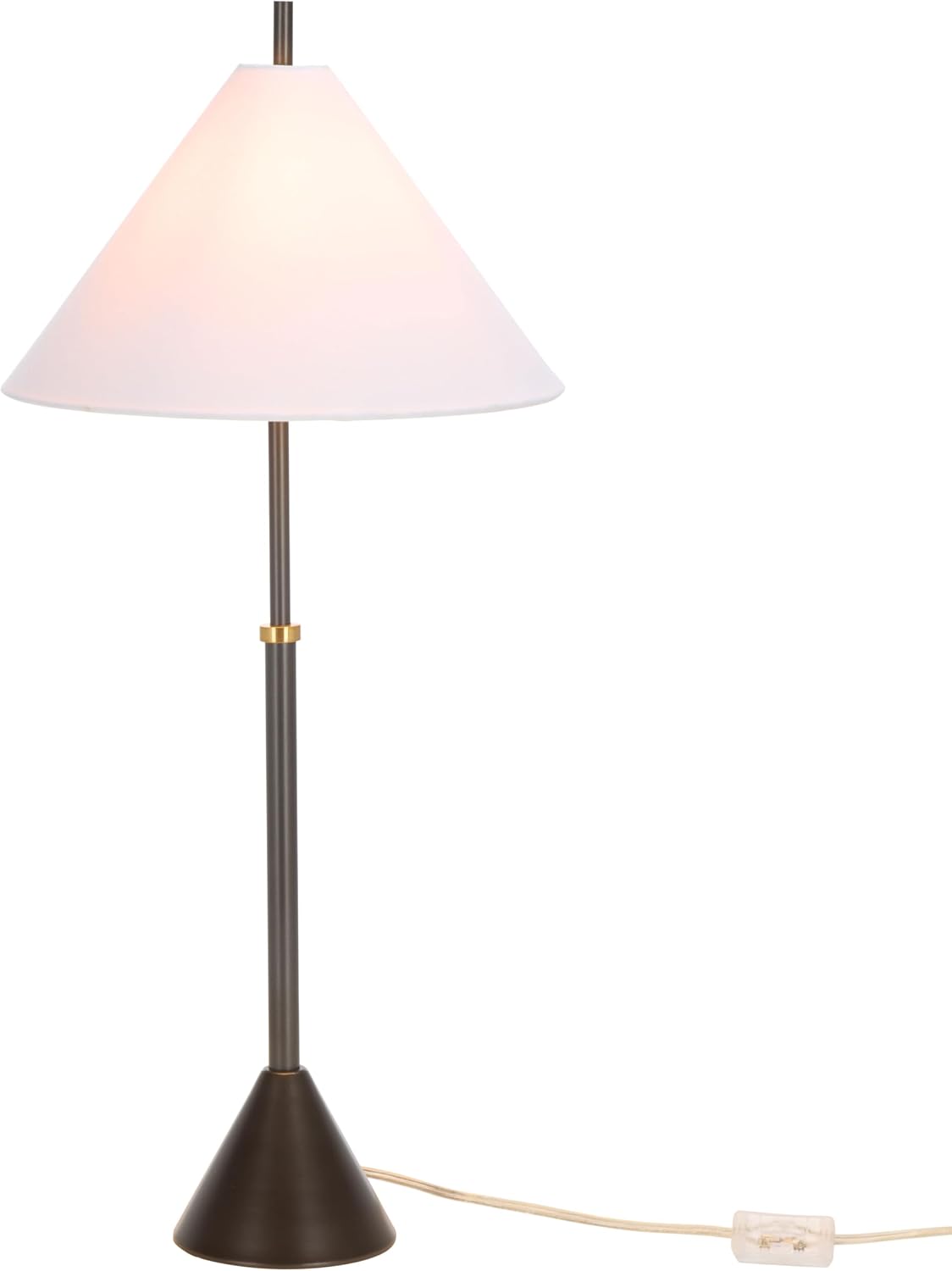 SAFAVIEH Lighting Collection - Troye Antique Silver Metal Table Lamp with White Fabric Shade, 30' Modern Bedside or Desk Light, E26 Bulb Compatible (TBL8004A)