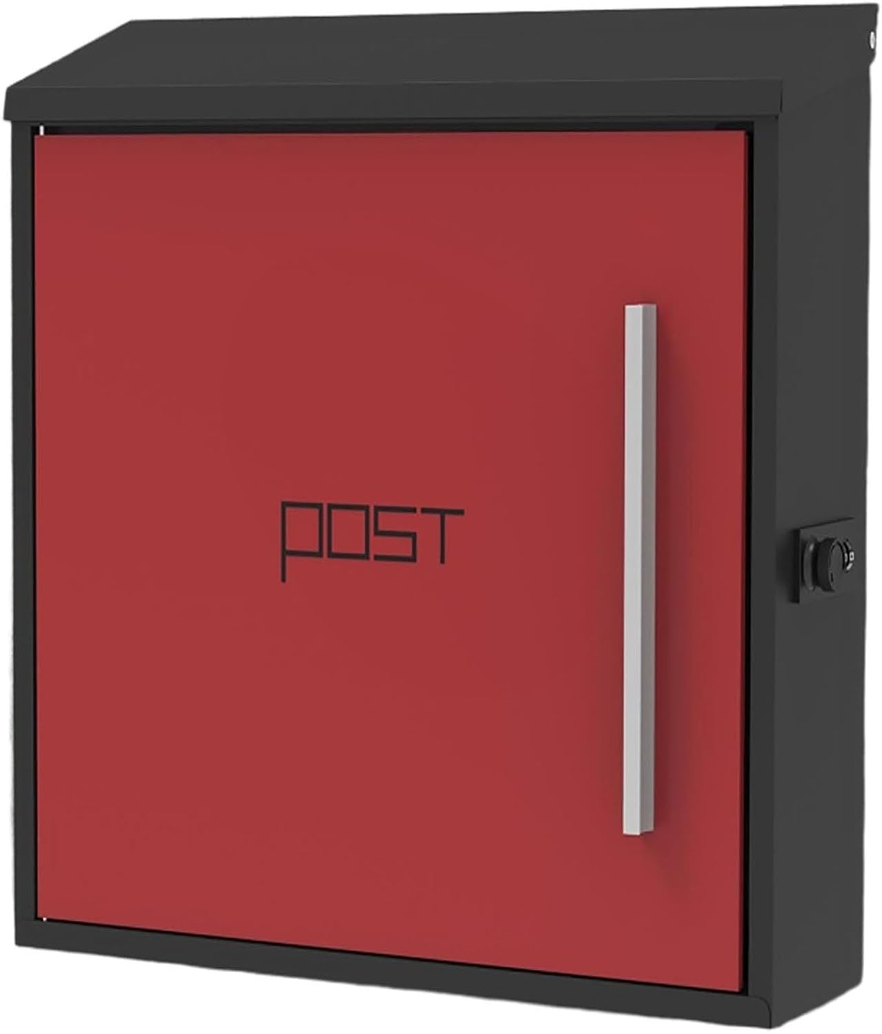 Locking Mailbox Wall Mount, Mailboxes for Outside with Combination Lock, Galvanized Steel Large Capacity Delivery Postbox, Metal Mail Box, Top Insert, 15×4×15in(Red)