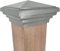 Atlanta Post Caps 4x4 (Gray) Pyramid Post Cap Fits Post (3.5'x3.5' up to 3.75'x3.75') | (Case of 12) New England Pyramid Style for Outdoor Fences, Mailboxes & Decks