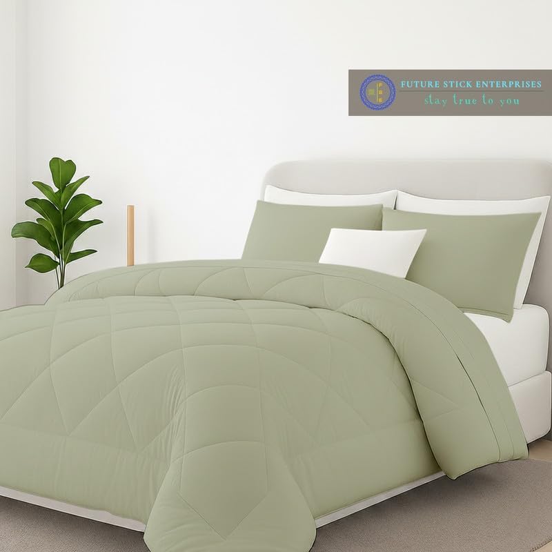 Egyptian Cotton Oversized Queen Size Comforter Sets - Saga Color, Soft Lightweight Bed Set, All Season Gray Bedding Sets - 1 Comforter & 2 Pillow case