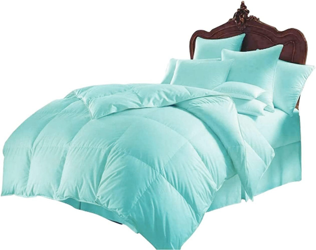 Queen Comforter Set Egyptian Cotton 1000 Series Aqua Blue 400 GSM Queen Size Comforter Set (Comforter + 2 Pillowcases) Comforter for Queen Size Bed