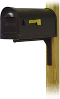 Special Lite Classic Curbside Mailbox with Ashley Front Single Mailbox Mounting Bracket - TC-ASH-FS-1008-BLK