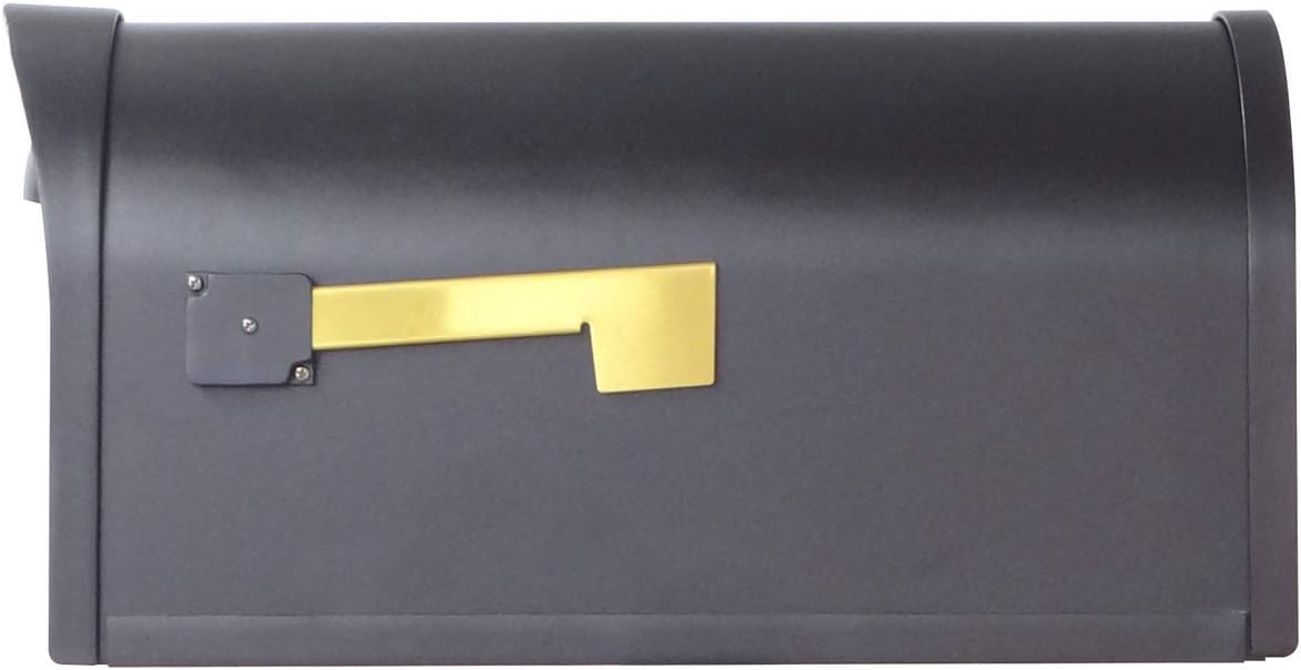 Special Lite Classic Curbside Mailbox with Ashley Front Single Mailbox Mounting Bracket - TC-ASH-FS-1008-BLK