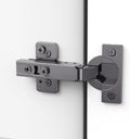 50 Pack Frameless Full Overlay Soft Close Concealed Hinges Black Titanium Plated Self Closing 105° Open Angle 3D Adjustment Stop 85 105 Degrees Clip On Stainless Steel for Cabinet Door