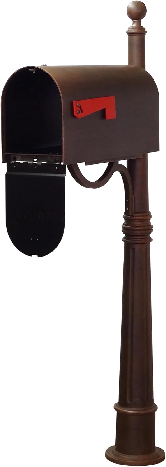 Special Lite Titan Steel Curbside Mailbox with Ashland Post - Copper Mailbox with Aluminum Post - SCH-1016S_SPK-600-CP