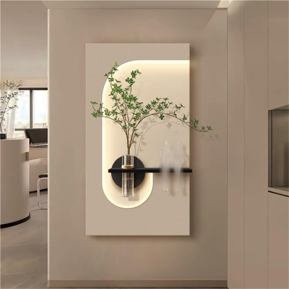 TYBKLHA Luminous 3D Wall Sculpture, Wall Painting Decoration, Plug-in Power Supply 3D Wall Mural, Sandstone Decor Wall Art Painting for Bedroom, Living Room(Black,35.4 * 19.6in)