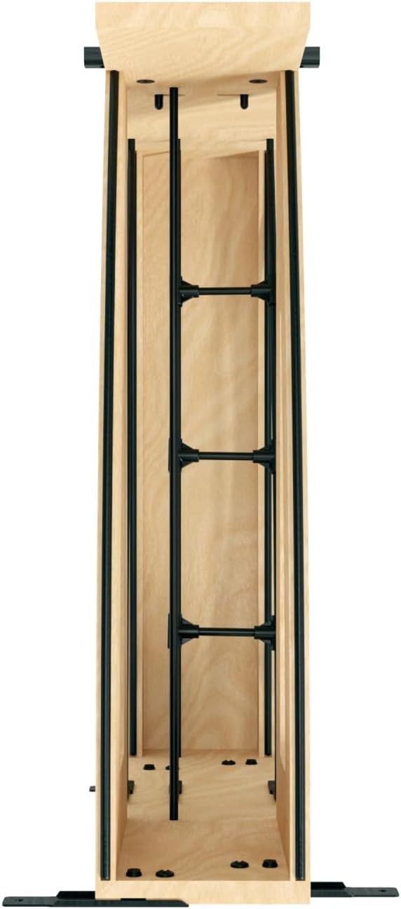 Rev-A-Shelf 5' Craftsman Collection Solid Maple Base Cabinet Pullout w/Tray Divider/Foil Wrap Holder, Black Accents and BLUM Soft-Close Slides for 9' Base Cabinets