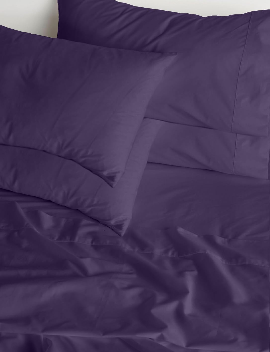 100% Egyptian Long Staple Cotton Bedsheet Set, 800 Thread Count, 6-PC Sheets Set, Plum Color, Queen Size, 15 Inch Deep Pocket of Fitted Sheet, Soft Sateen Weave Breathable