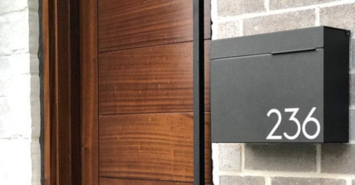 Vsons Modern Design Mailbox, wall-Mount Mailbox Vsons Design Mitch B (Aluminum Black Powder Coated) (Black)