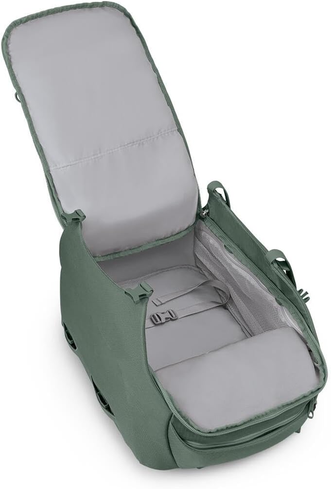 Osprey Sojourn Porter 46L Travel Backpack – Carry-On Compliant Luggage with StraightJacket Compression and Padded Laptop Sleeve – Durable Pack for International or Urban Travel, Koseret Green