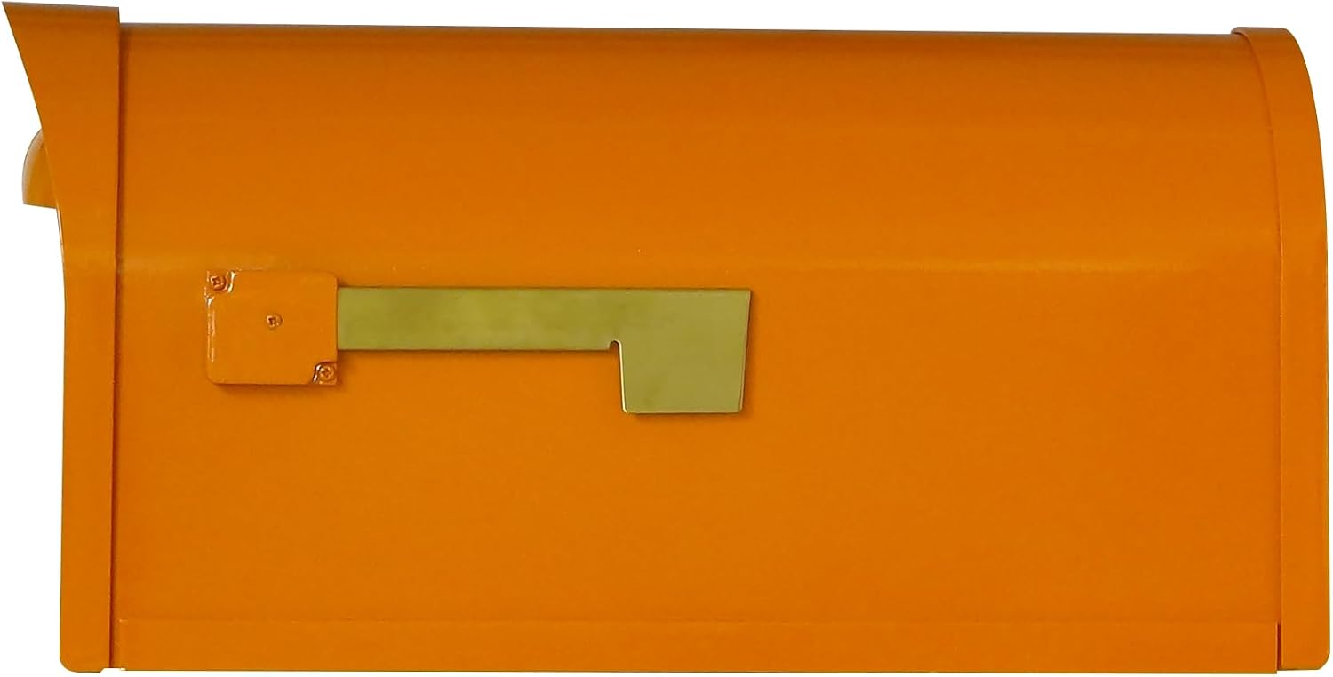 Special Lite Modern Dylan Curbside Mailbox - Orange Aluminum Mailbox for Post Mount - SCD-1008-ORG