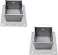 Post Shoe for Railing, Square Post Base with Fittings for Mailbox, Pergola and Deck, Stainless Steel Post Anchors for Concrete, 2x2 4x4 5x5 6x6 8x8 Inch(2 Pcs-60x60 mm)