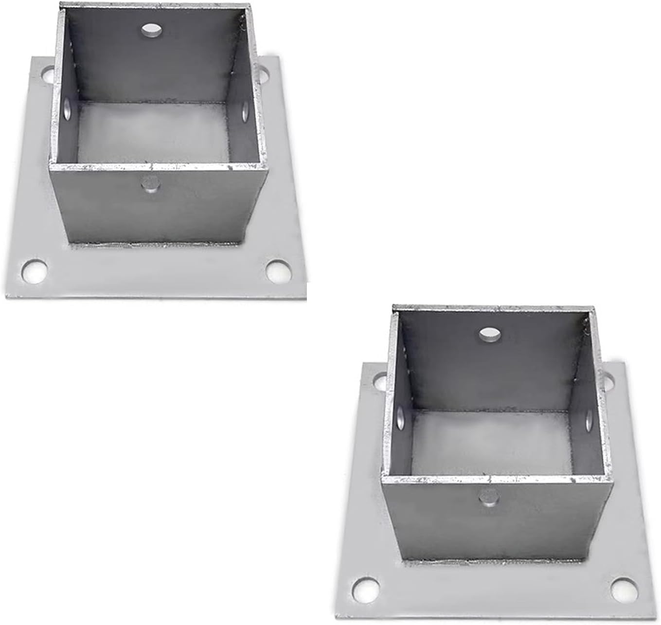Post Shoe for Railing, Square Post Base with Fittings for Mailbox, Pergola and Deck, Stainless Steel Post Anchors for Concrete, 2x2 4x4 5x5 6x6 8x8 Inch(2 Pcs-60x60 mm)
