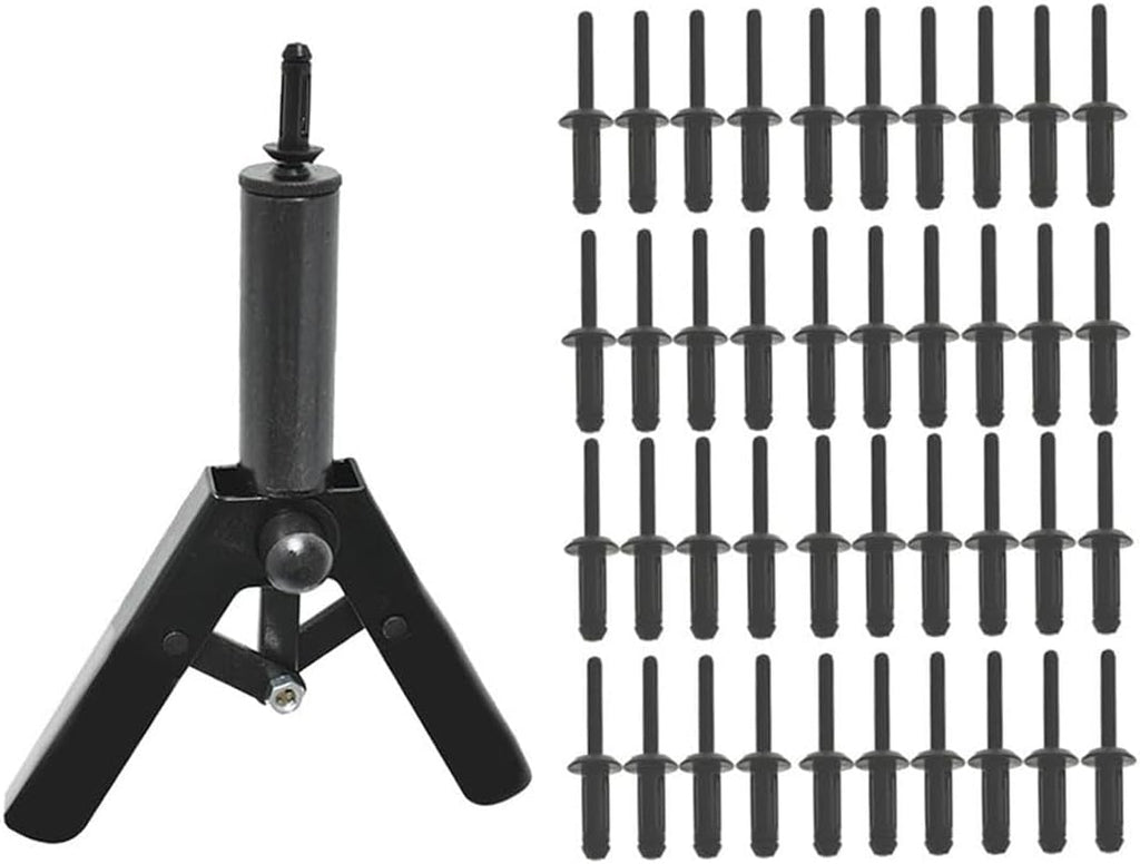 Genuine Plastic Poly Rivet Gun Quick Set Riveting Hand Tool W/ 40 Poly Rivets USA 41Pcs OEM Replacement