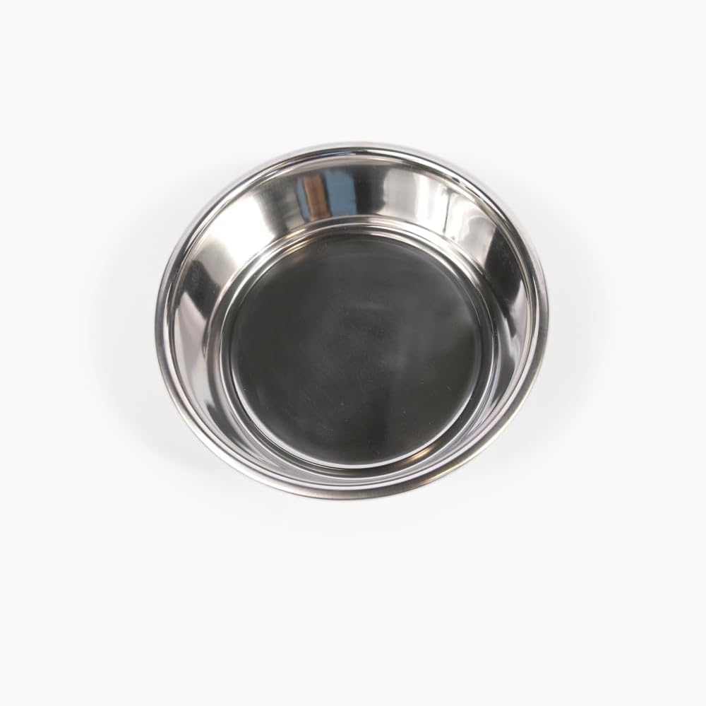 Hiddin Double Elevated Dog Bowl Stand for Medium or Large Dogs, All Breeds, Smoke Grey Acrylic 12 Inch Raised Dog Bowl Stand with Two Stainless Steel Bowls for Food and Water - 6.5 Cups Each Dish