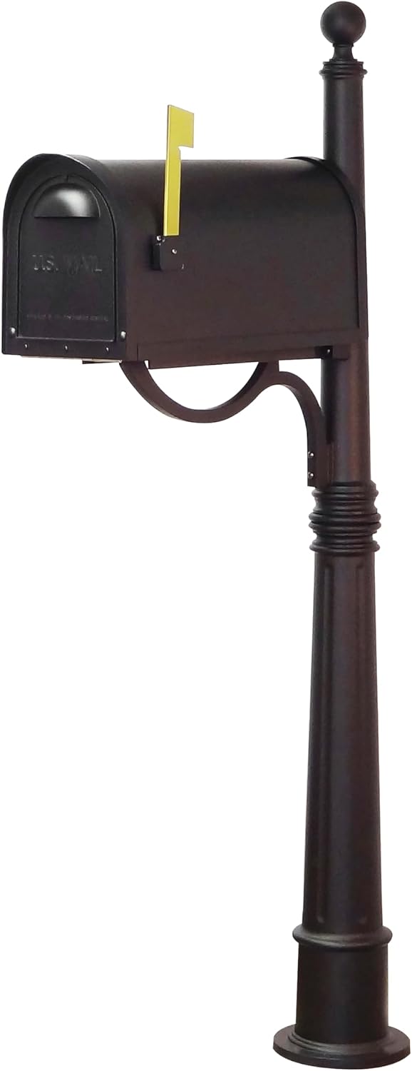 Special Lite Classic Curbside Mailbox with Aluminum Post - Black Mailbox with Ashland Post - SCC-1008_SPK-600-BLK
