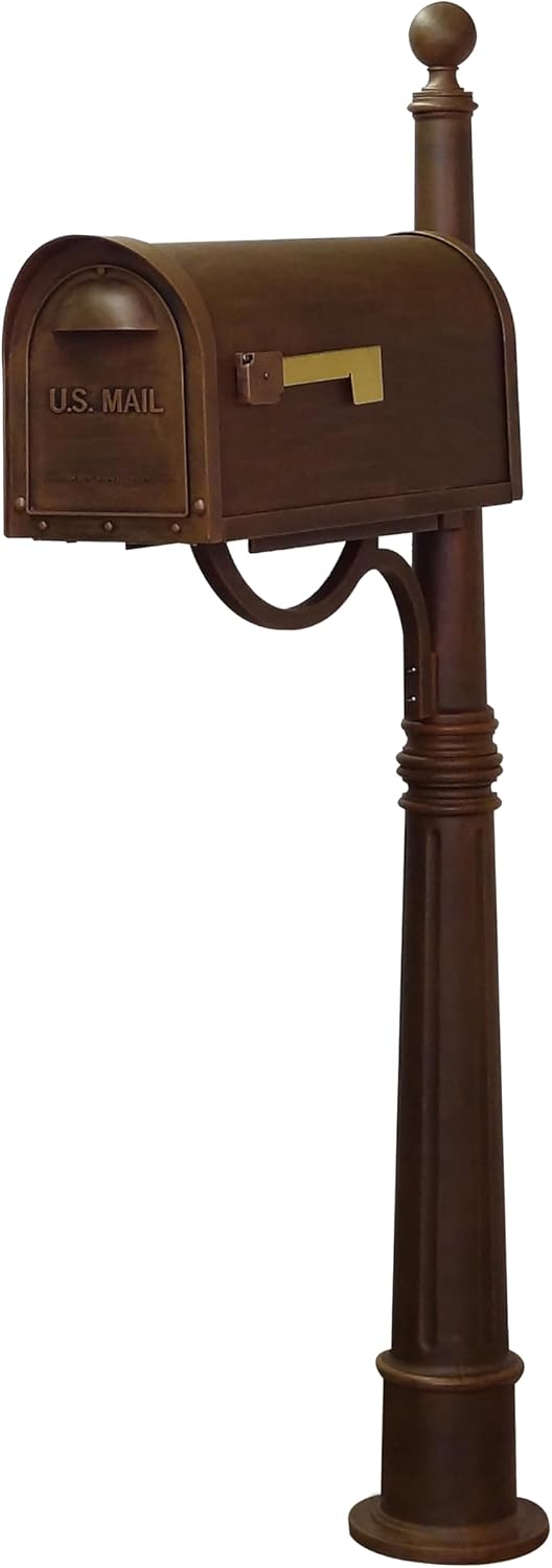 Special Lite Classic Curbside Mailbox with Aluminum Post - Copper Mailbox with Ashland Post - SCC-1008_SPK-600-CP