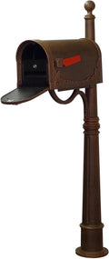 Products Heavy Duty Rust-Free Floral Curbside Mailbox with Locking Insert and Ashland Mailbox Post