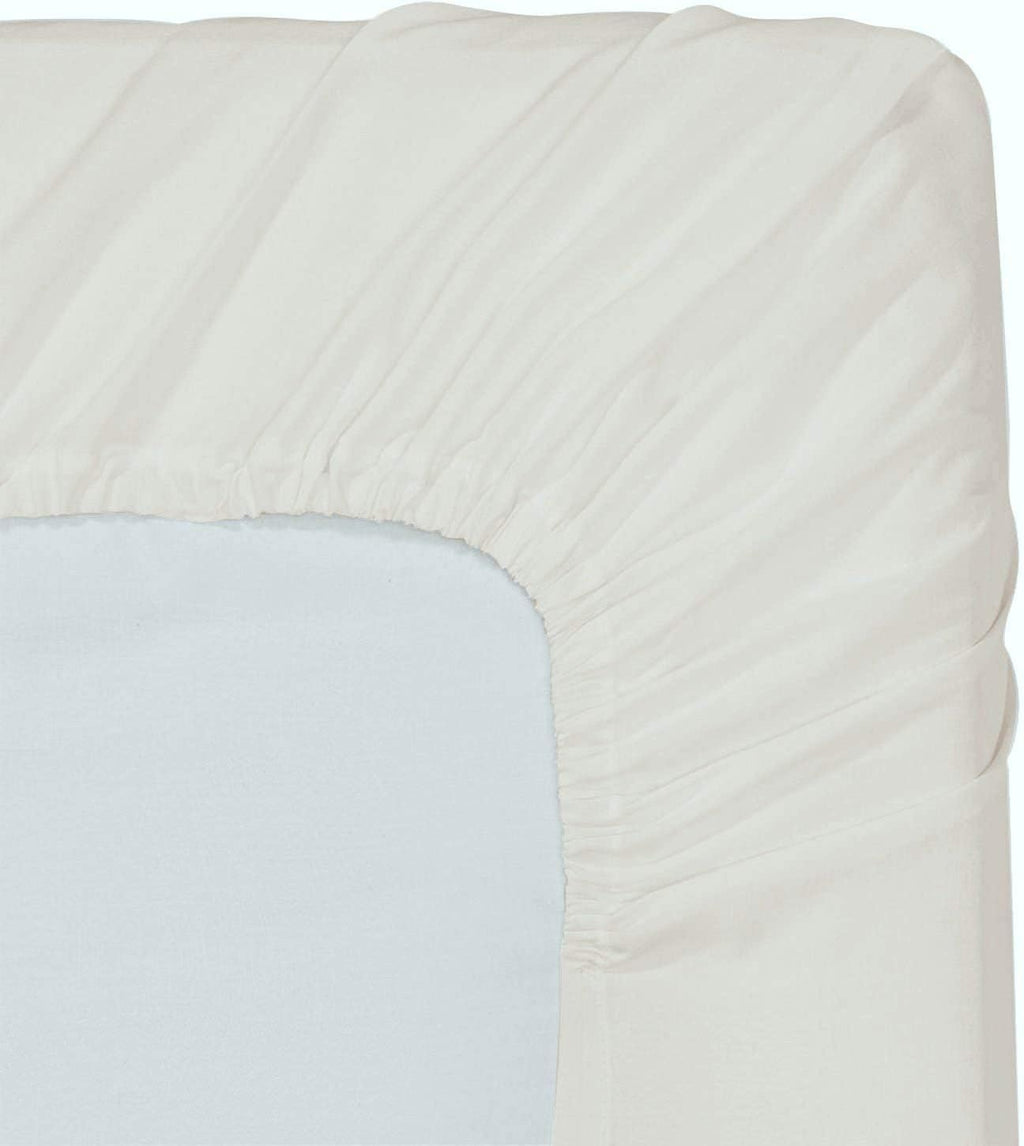 1500 Thread Count 100% Heavy Egyptian Cotton 4-Piece Bed Sheet Set Fits Mattresses Upto 21-24' Deep Pocket (California King Size, Ivory Color) Stripe Pattern