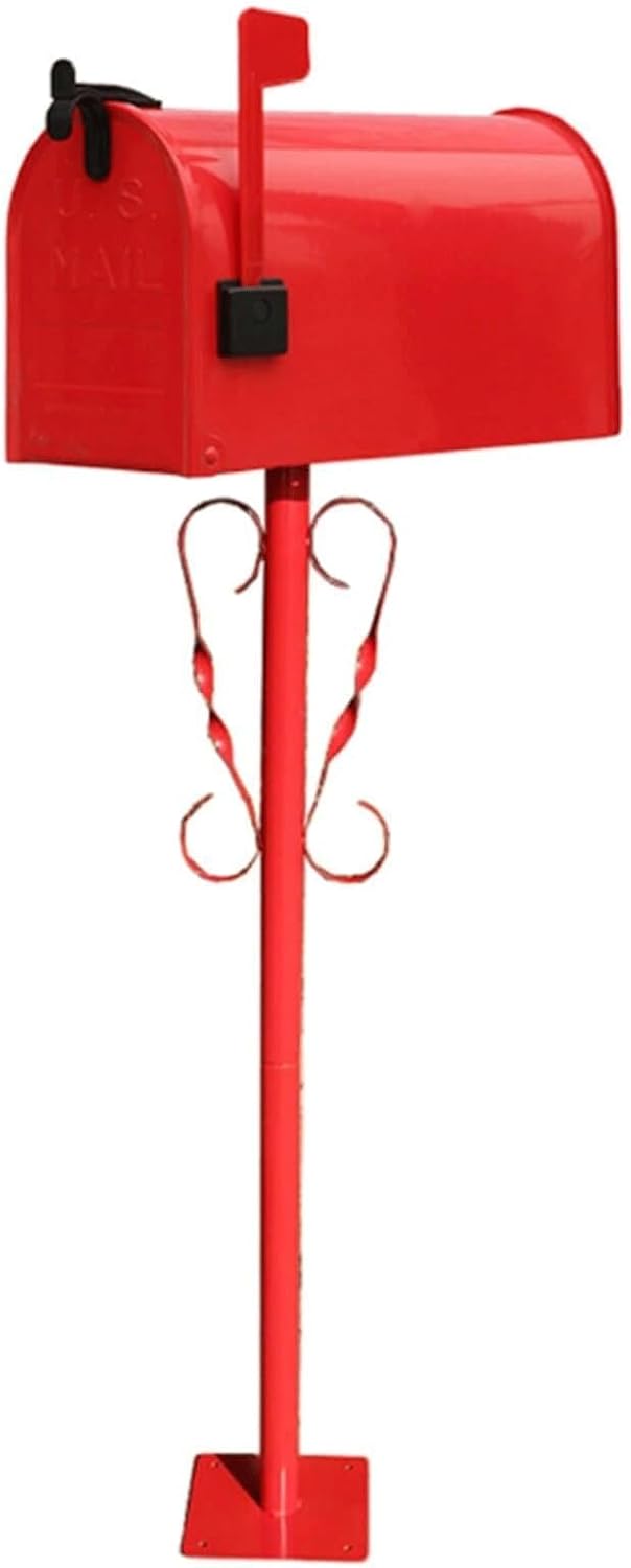Metal Mailboxes Post-Mount Mailbox for Outside Drop Box Outdoor Weatherproof Post Box with Post Comment Box Stand Letterbox