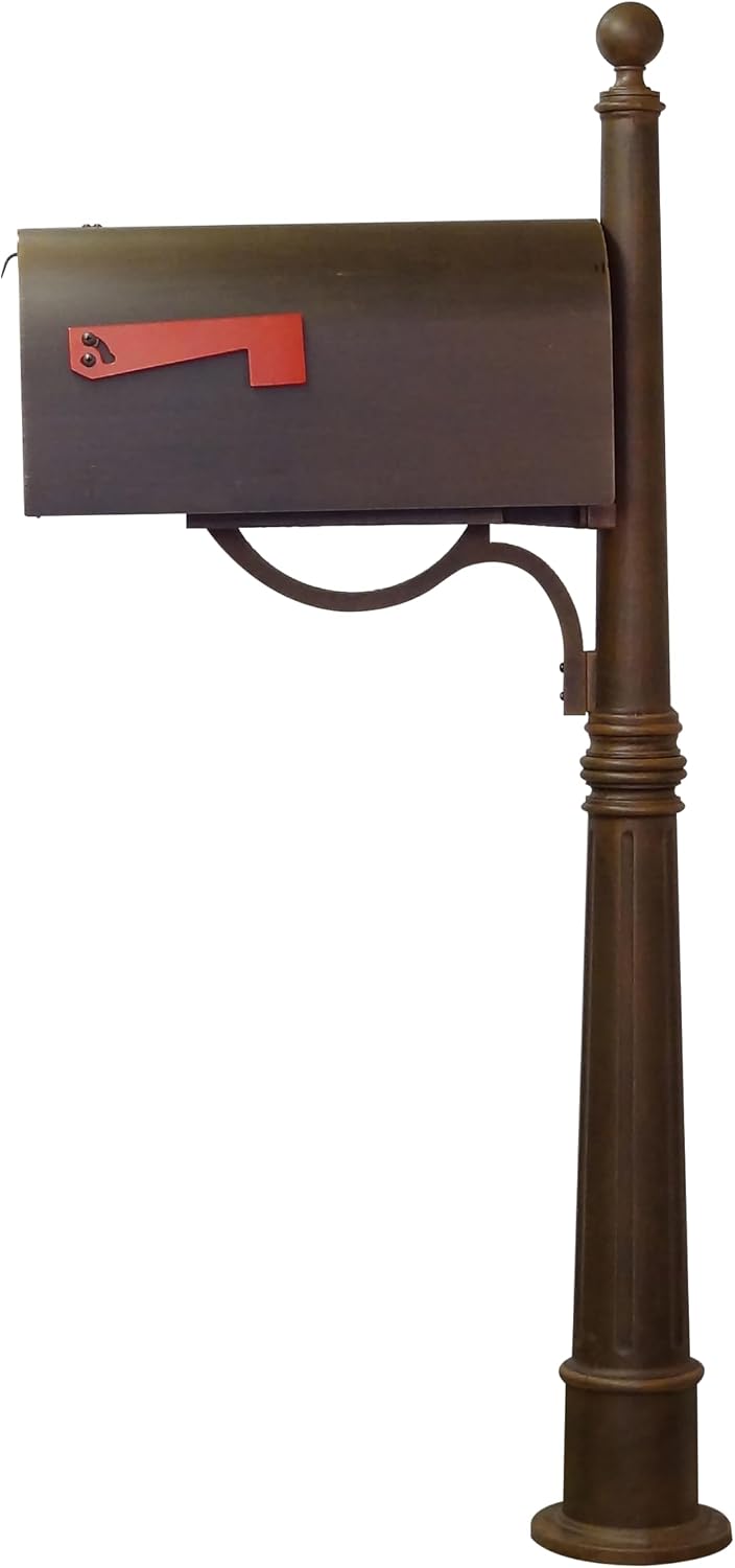 Special Lite Titan Steel Curbside Mailbox with Ashland Post - Copper Mailbox with Aluminum Post - SCH-1016S_SPK-600-CP